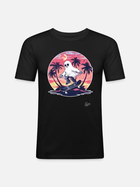Skateboarding V ghosts - Men's Slim Fit T-Shirt - black