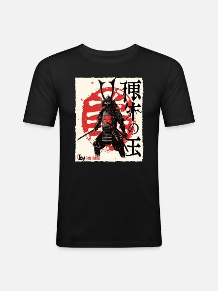Japanese Edo Samurai - Men's Slim Fit T-Shirt - black