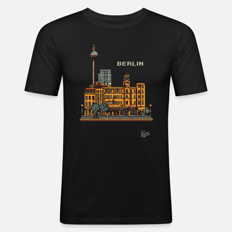 Pixel Berlin - Men's Slim Fit T-Shirt - black
