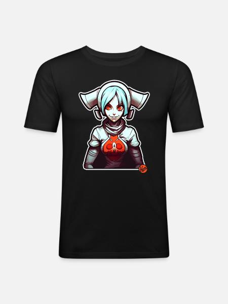 Science-Fiction Action: Space Girl - Men's Slim Fit T-Shirt - black