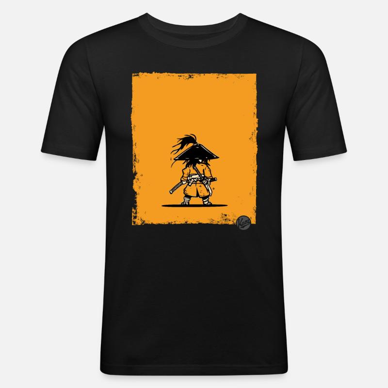 Samurai Style Warrior Silhouette - Men's Slim Fit T-Shirt - black