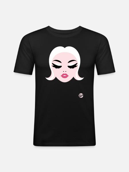 Schönes Mädchen - Männer Slim Fit T-Shirt - Schwarz