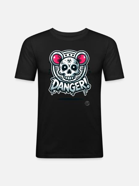 skull rat hamster - Men's Slim Fit T-Shirt - black