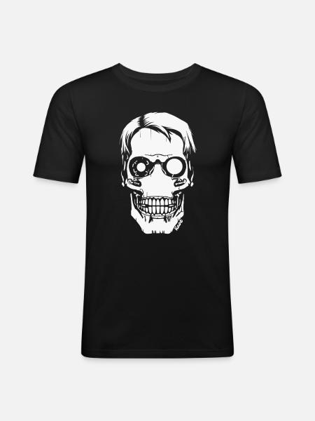 Cyber Skull – Futuristic Skull - Men's Slim Fit T-Shirt - black