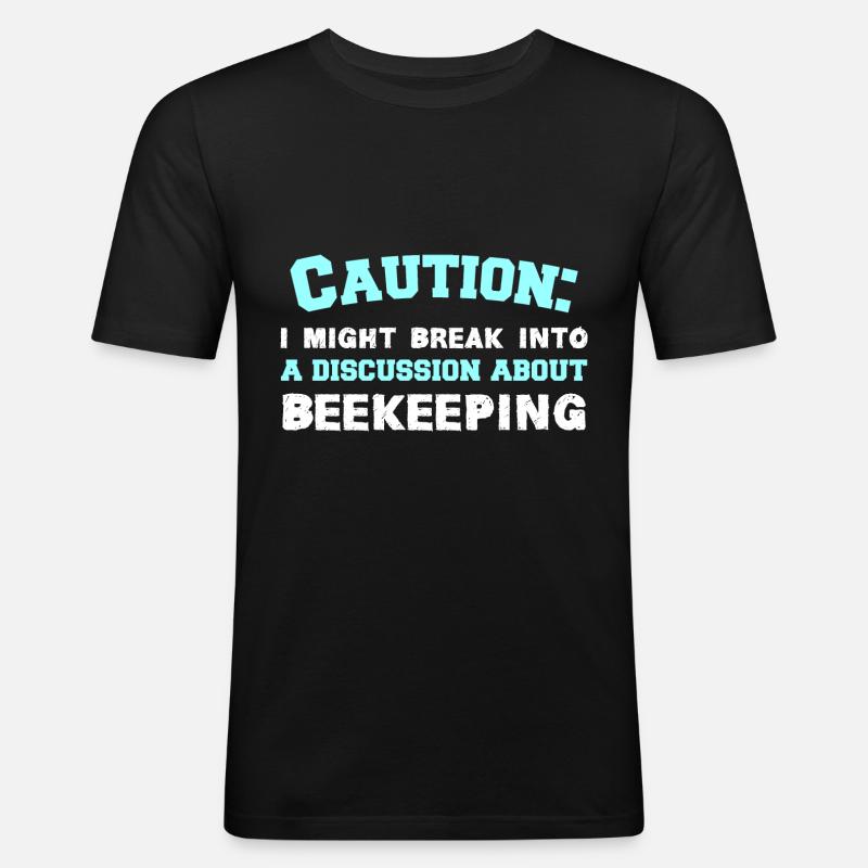 Caution - Männer Slim Fit T-Shirt - Schwarz