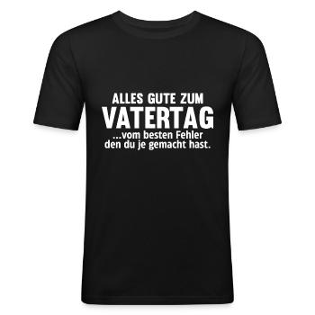 Vater Vatertag Papa - Männer Slim Fit T-Shirt - Schwarz - Vorne - Nik (191cm)