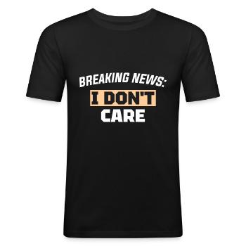 DERNIÈRES NOUVELLES - T-shirt près du corps Homme - noir - Devant - Nik (191cm)