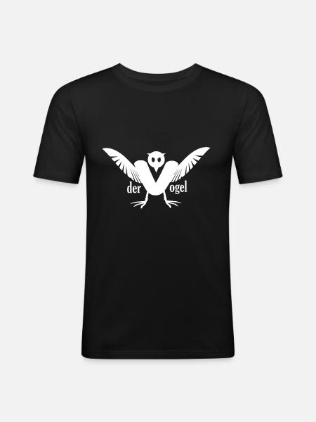 Der Vogel Buchstabe V - Männer Slim Fit T-Shirt - Schwarz