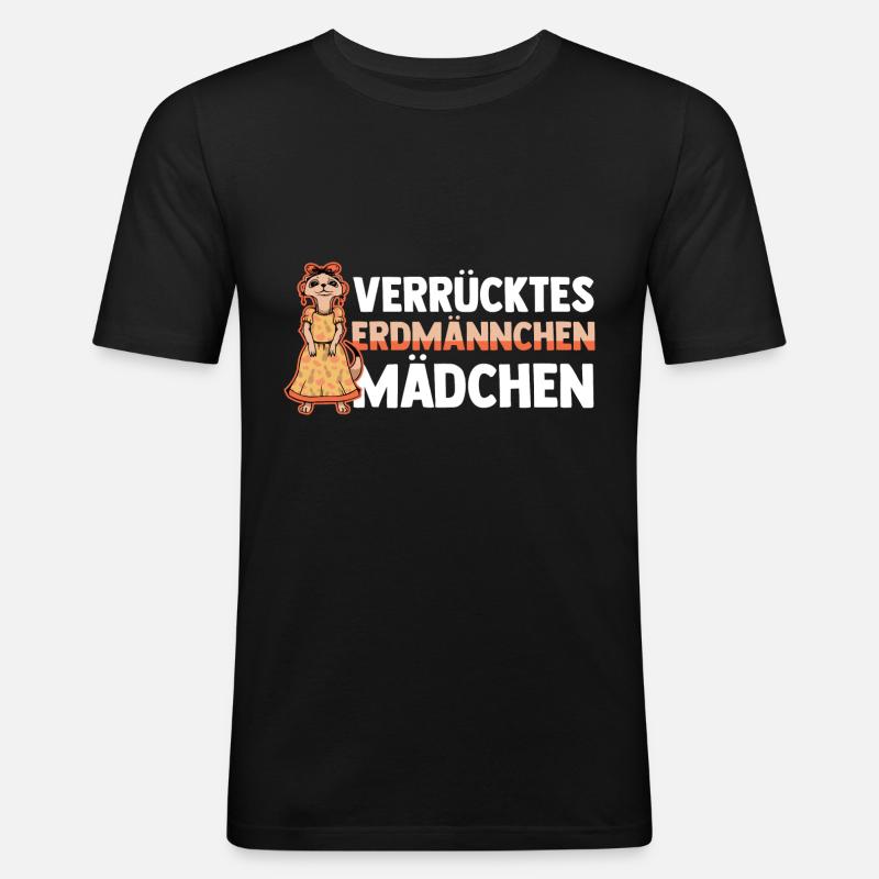Erdmännchen - Männer Slim Fit T-Shirt - Schwarz