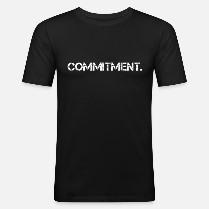Commitment Motivation - Men's Slim Fit T-Shirt - black