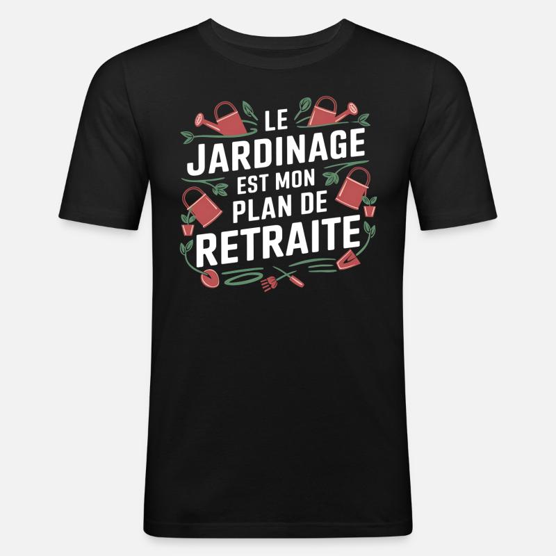Plan Retraite - T-shirt près du corps Homme - noir