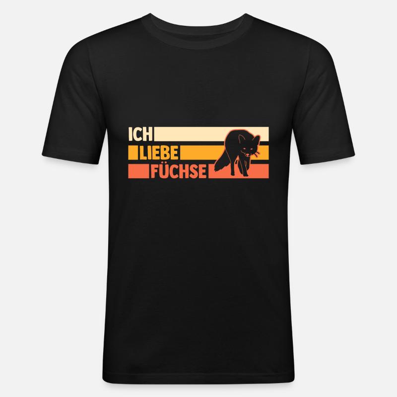 Fuchs - Männer Slim Fit T-Shirt - Schwarz