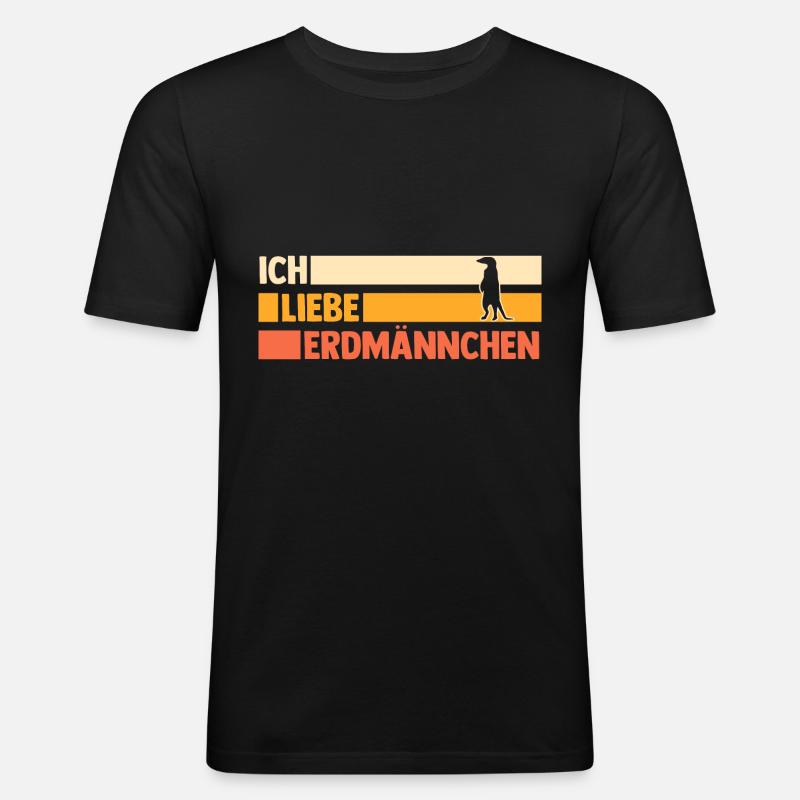 Erdmännchen - Männer Slim Fit T-Shirt - Schwarz