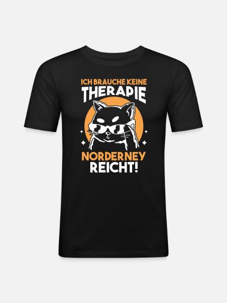 Nordsee Norderney - Männer Slim Fit T-Shirt - Schwarz