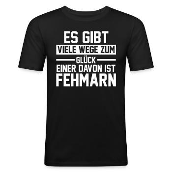 Ostsee Fehmarn - Männer Slim Fit T-Shirt - Schwarz - Vorne - Nik (191cm)
