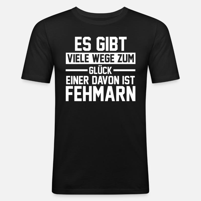 Ostsee Fehmarn - Männer Slim Fit T-Shirt - Schwarz