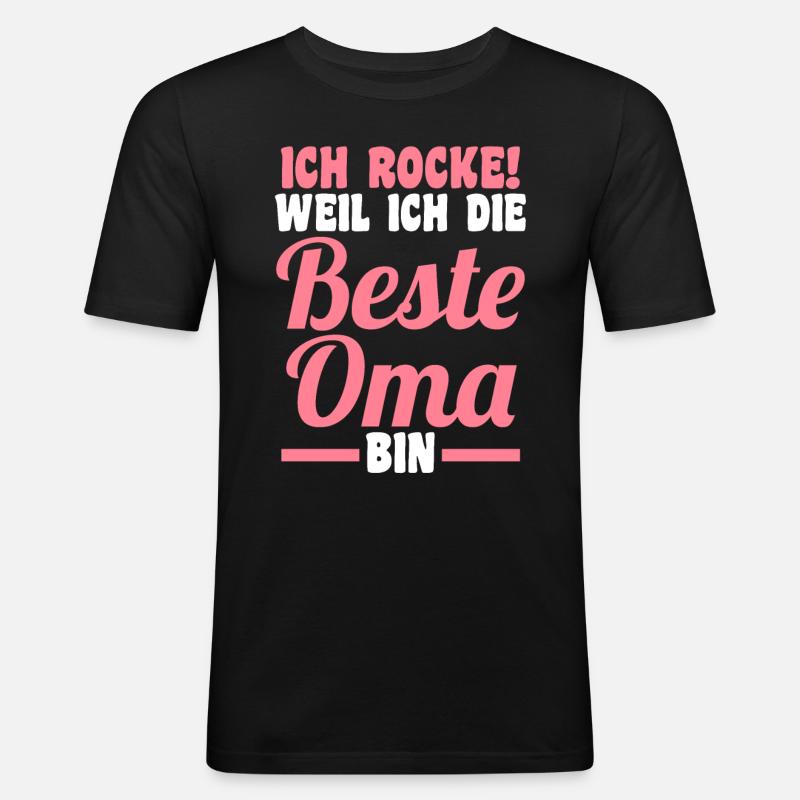 Großmutter Großmama Omi Oma - Männer Slim Fit T-Shirt - Schwarz