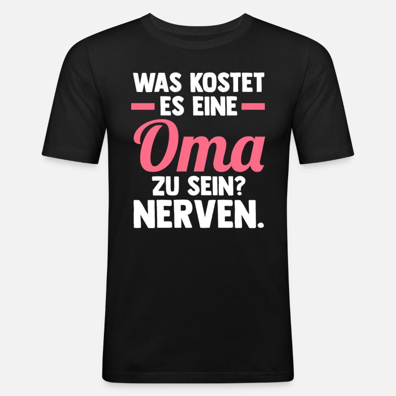 Großmutter Großmama Omi Oma - Männer Slim Fit T-Shirt - Schwarz