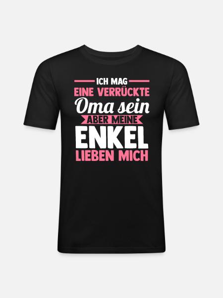 Großmutter Großmama Omi Oma - Männer Slim Fit T-Shirt - Schwarz