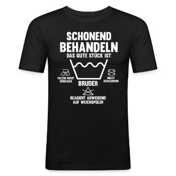 Geschwister Familie Brüder Bruder - Männer Slim Fit T-Shirt - Schwarz - Vorne - Nik (191cm)