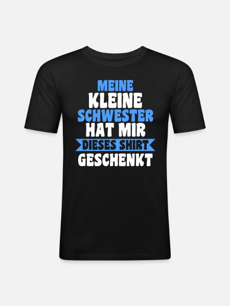 Geschwister Brüder Schwester Bruder - Männer Slim Fit T-Shirt - Schwarz