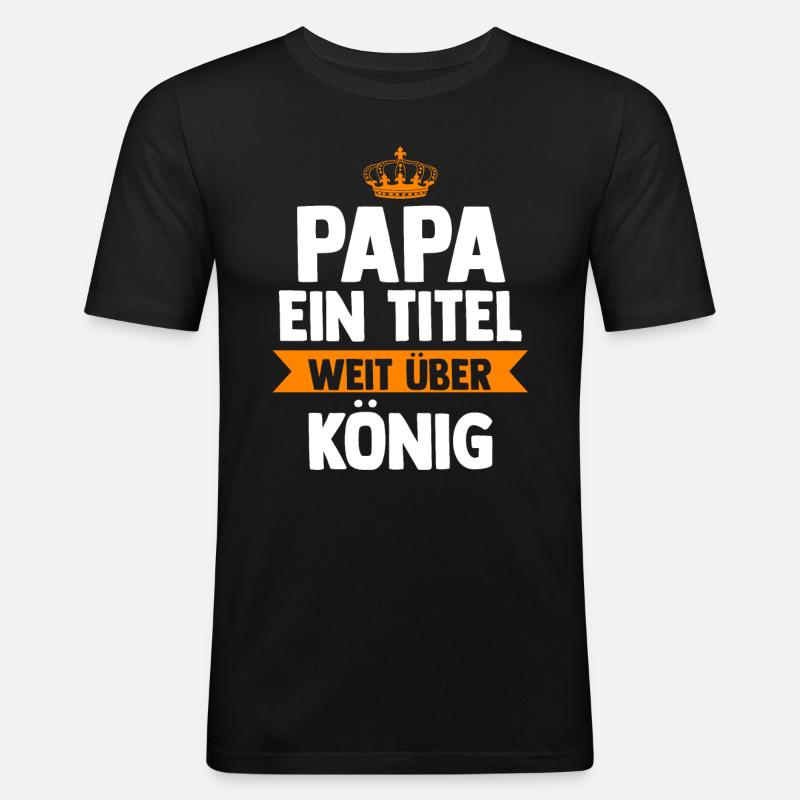 Vater Papi Papa - Männer Slim Fit T-Shirt - Schwarz