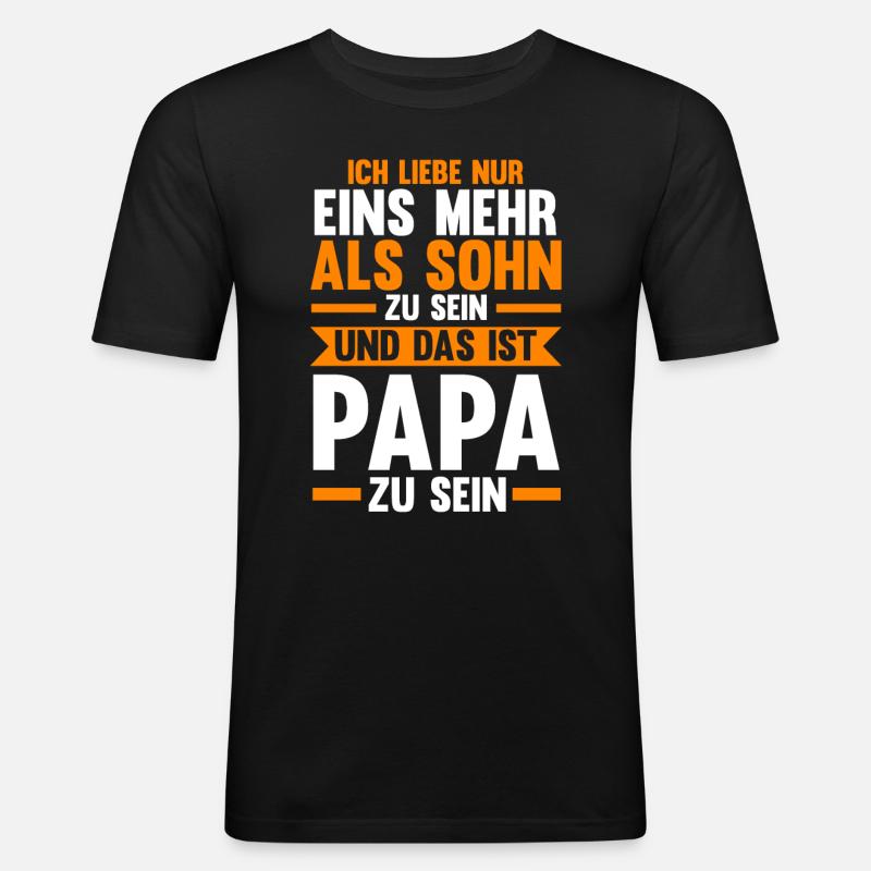 Vater Papi Papa - Männer Slim Fit T-Shirt - Schwarz