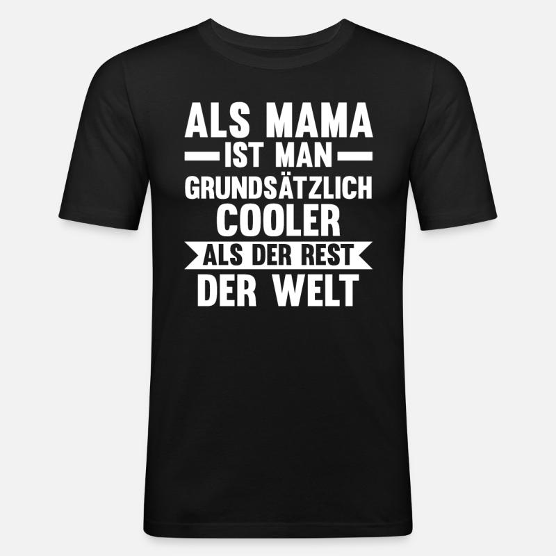 Mutter Coole Mama - Männer Slim Fit T-Shirt - Schwarz