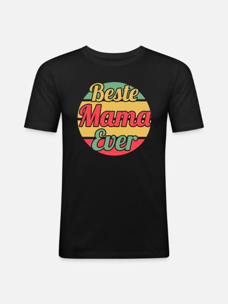 Mutter Mama - Männer Slim Fit T-Shirt - Schwarz