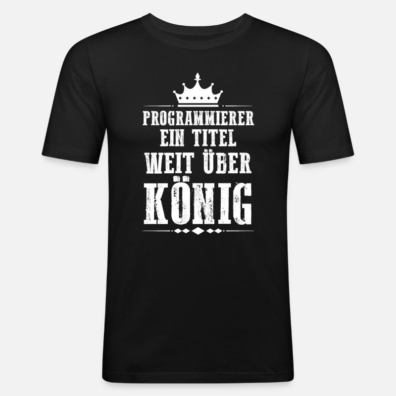 Programmieren Entwickler Coder Programmierer - Männer Slim Fit T-Shirt - Schwarz