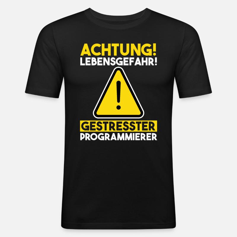 Programmieren Entwickler Coder Programmierer - Männer Slim Fit T-Shirt - Schwarz