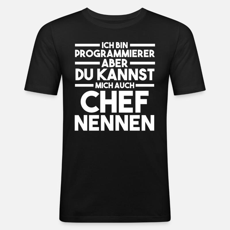Programmieren Entwickler Coder Programmierer - Männer Slim Fit T-Shirt - Schwarz