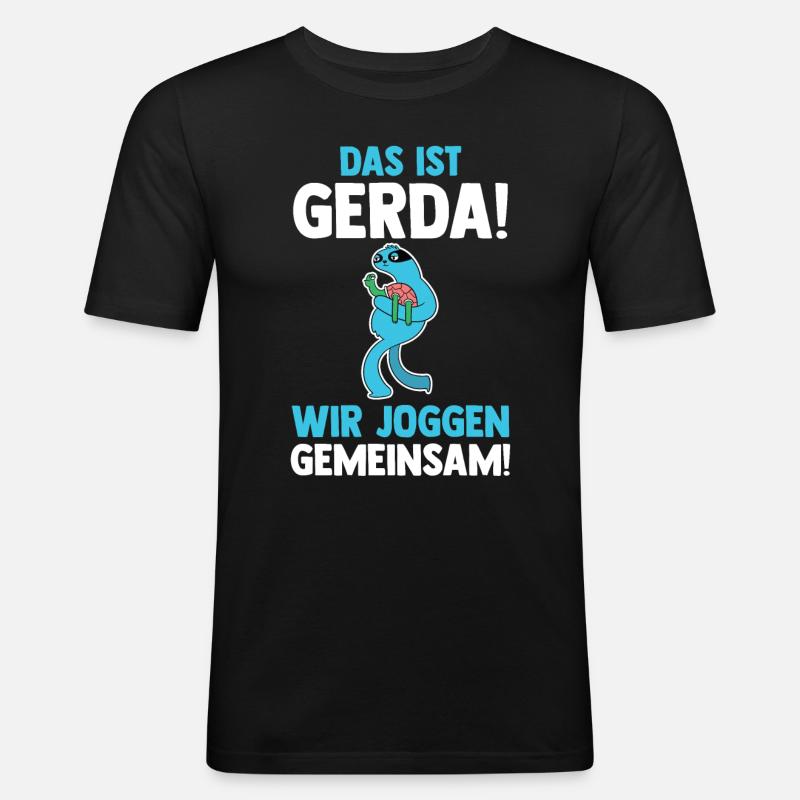 This is Gerda we jog together Sloth - Men's Slim Fit T-Shirt - black
