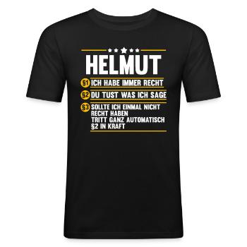 Helmut - Männer Slim Fit T-Shirt - Schwarz - Vorne - Nik (191cm)