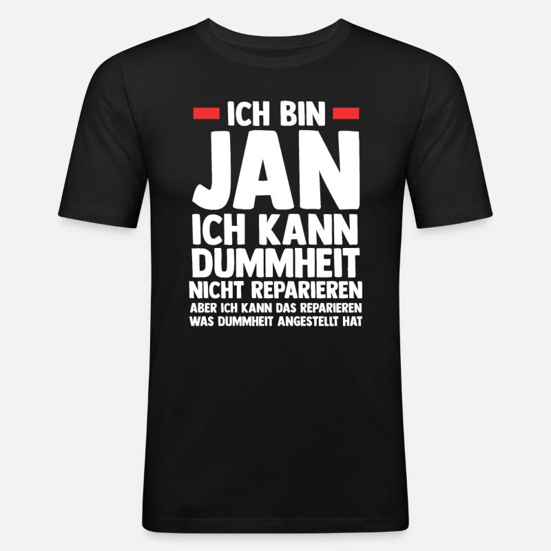 Jan - Männer Slim Fit T-Shirt - Schwarz