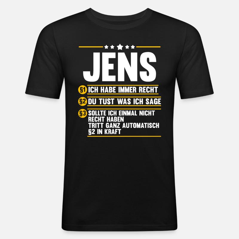 Jens - Männer Slim Fit T-Shirt - Schwarz