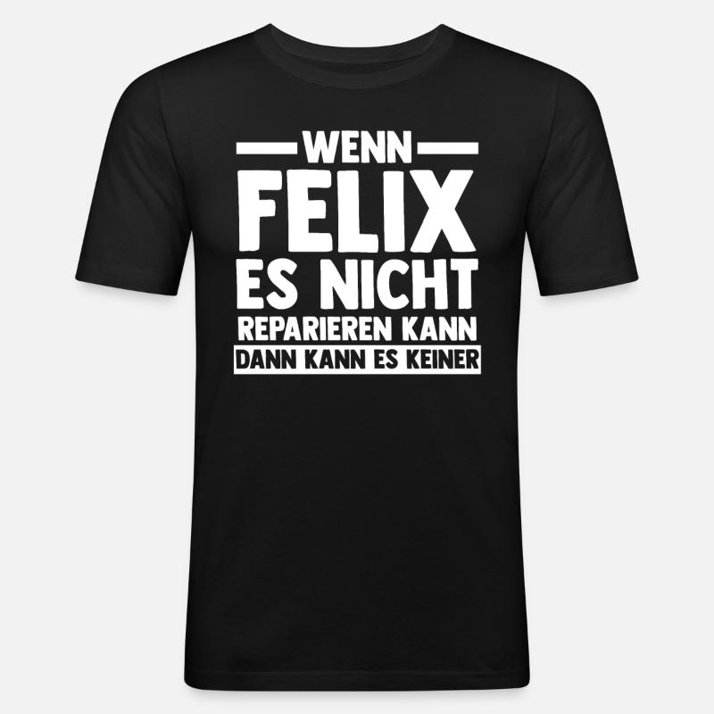 Felix - Männer Slim Fit T-Shirt - Schwarz