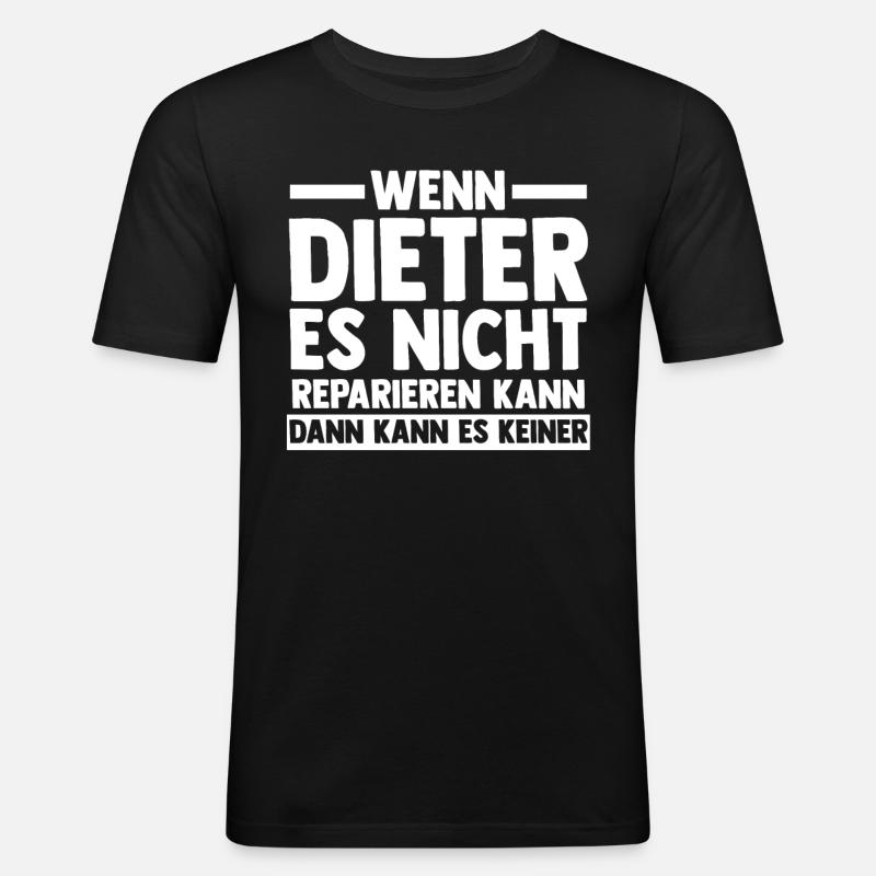 Dieter - Männer Slim Fit T-Shirt - Schwarz