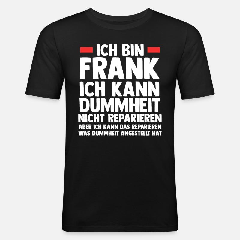 Frank - Männer Slim Fit T-Shirt - Schwarz