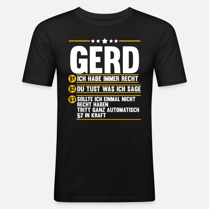Gerd - Männer Slim Fit T-Shirt - Schwarz