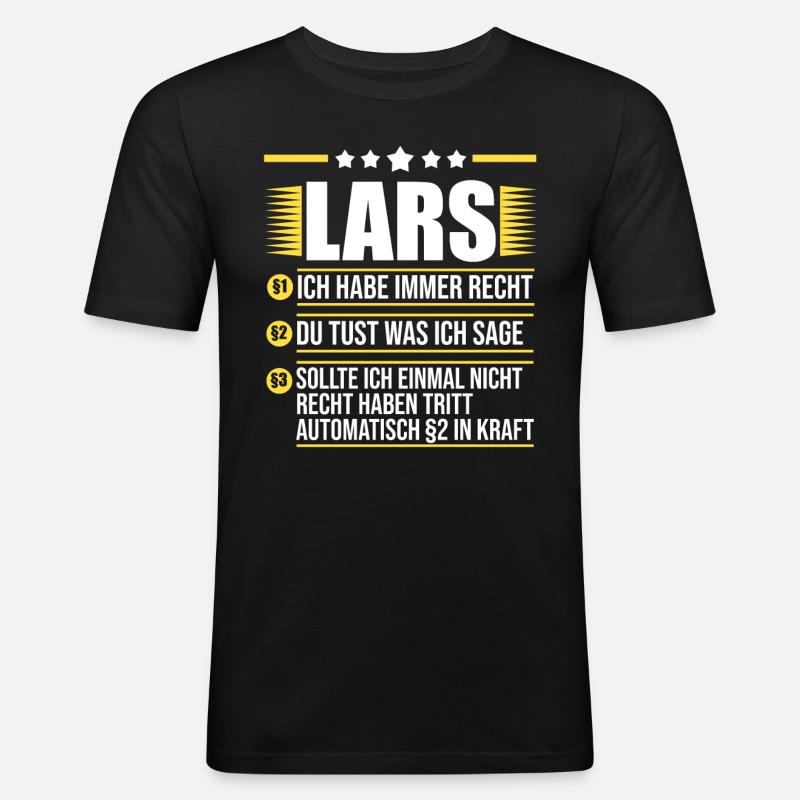 Lars - Männer Slim Fit T-Shirt - Schwarz