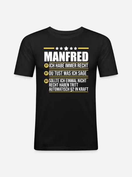 Manfred - Men's Slim Fit T-Shirt - black