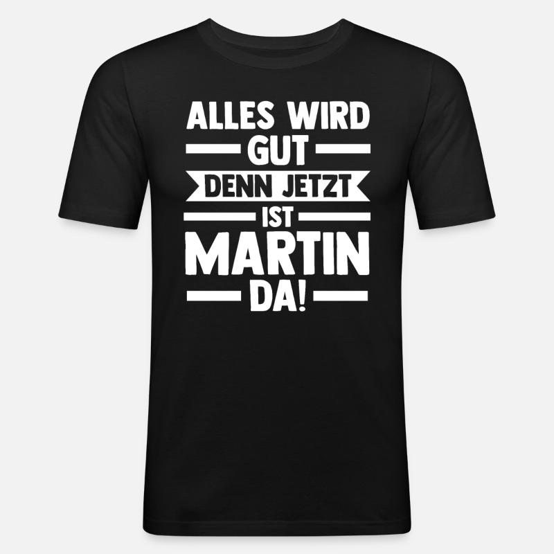 Martin - Männer Slim Fit T-Shirt - Schwarz