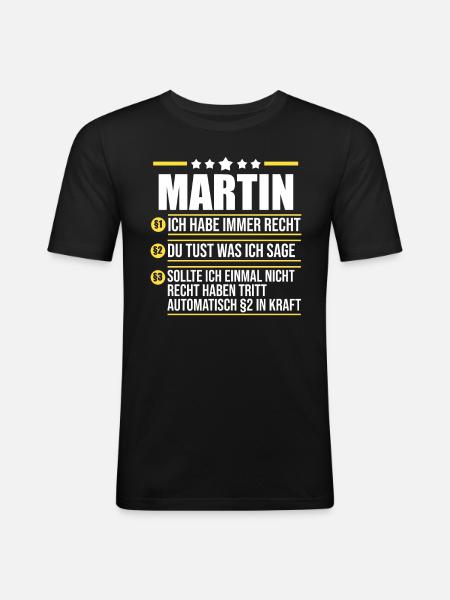Martin - T-shirt près du corps Homme - noir