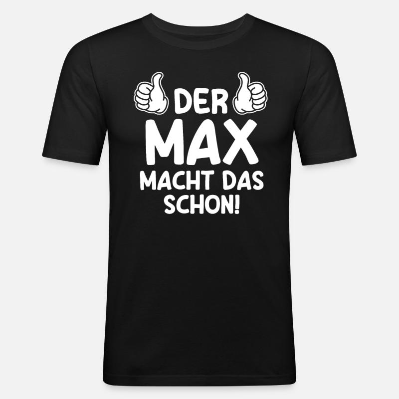 Max - Männer Slim Fit T-Shirt - Schwarz