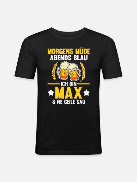 Max - Männer Slim Fit T-Shirt - Schwarz