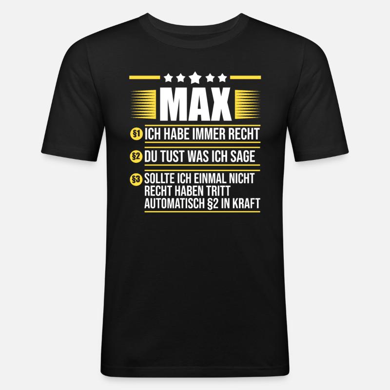 Max - Männer Slim Fit T-Shirt - Schwarz