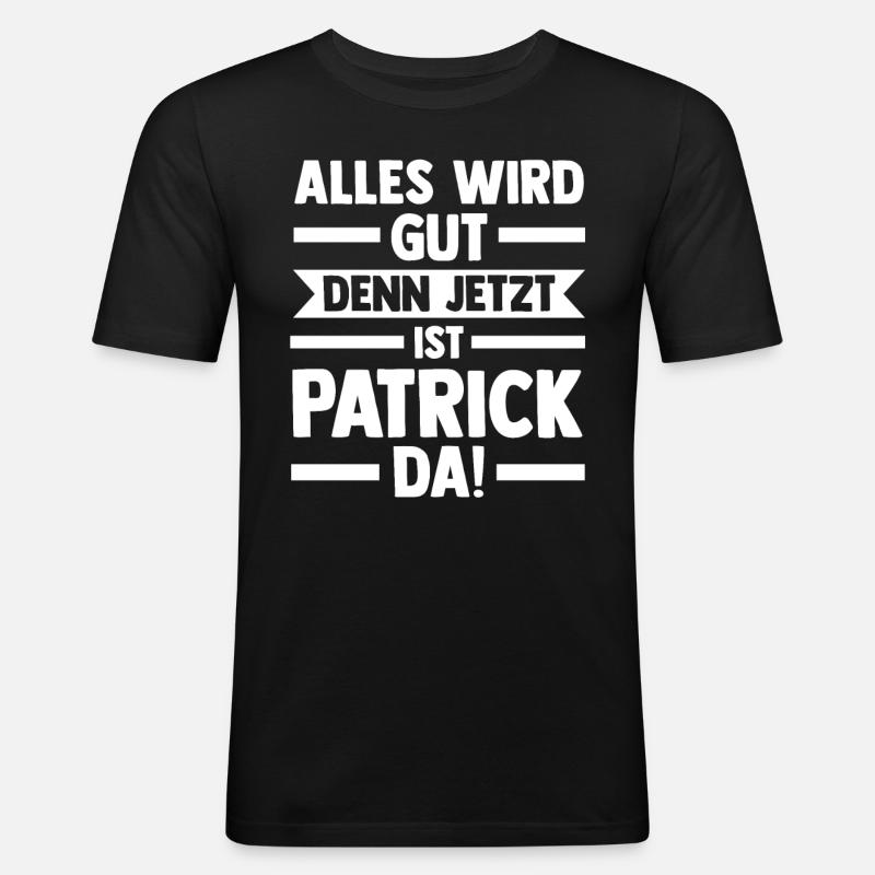 Patrick - Männer Slim Fit T-Shirt - Schwarz
