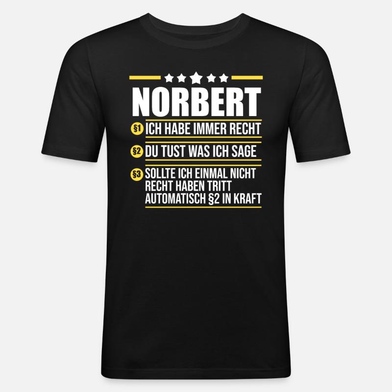 Norbert - Männer Slim Fit T-Shirt - Schwarz