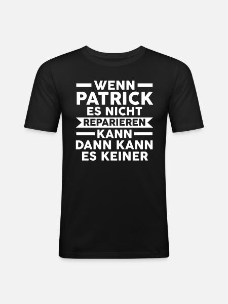 PATRICK - Männer Slim Fit T-Shirt - Schwarz